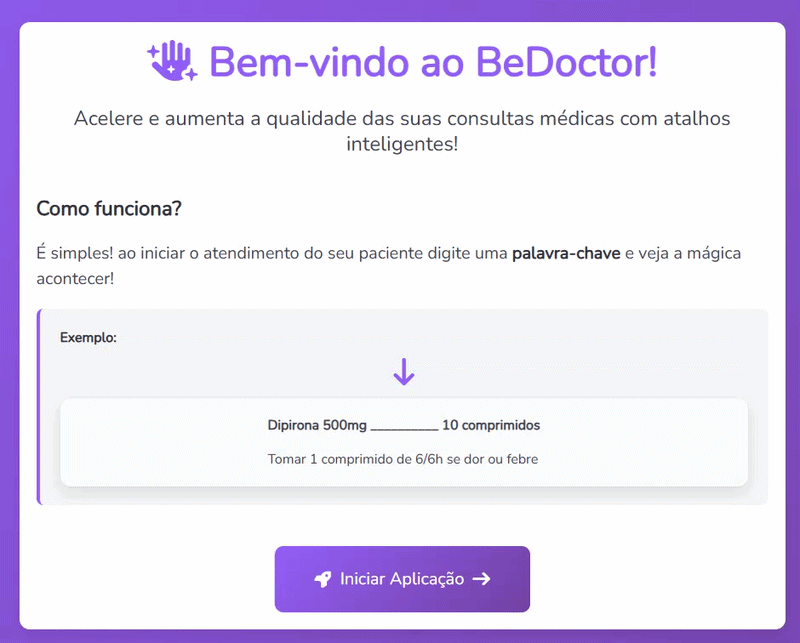 Demonstração do BeDoctor